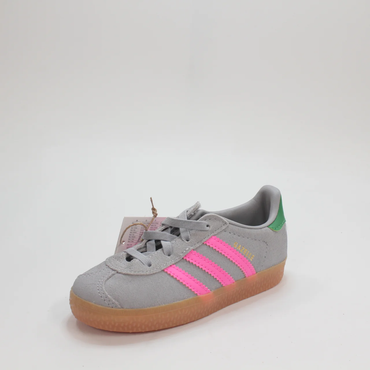Kids Adidas Gazelle 2 Infant Trainers Halo Silver Pink Green Uk Size 9 Infant - Image 4