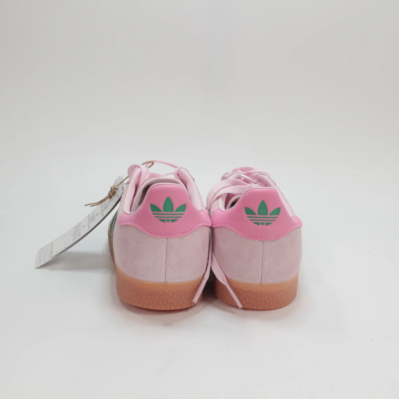 Kids Adidas Gazelle 2 Kids Trainers Clear Pink Court Green Bliss Pink Uk Size 2 - Image 3