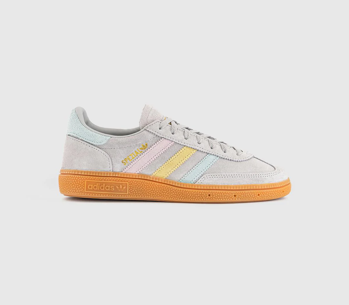 Womens Adidas Handball Spezial Trainers Grey Almost Pink Gum Uk Size 5