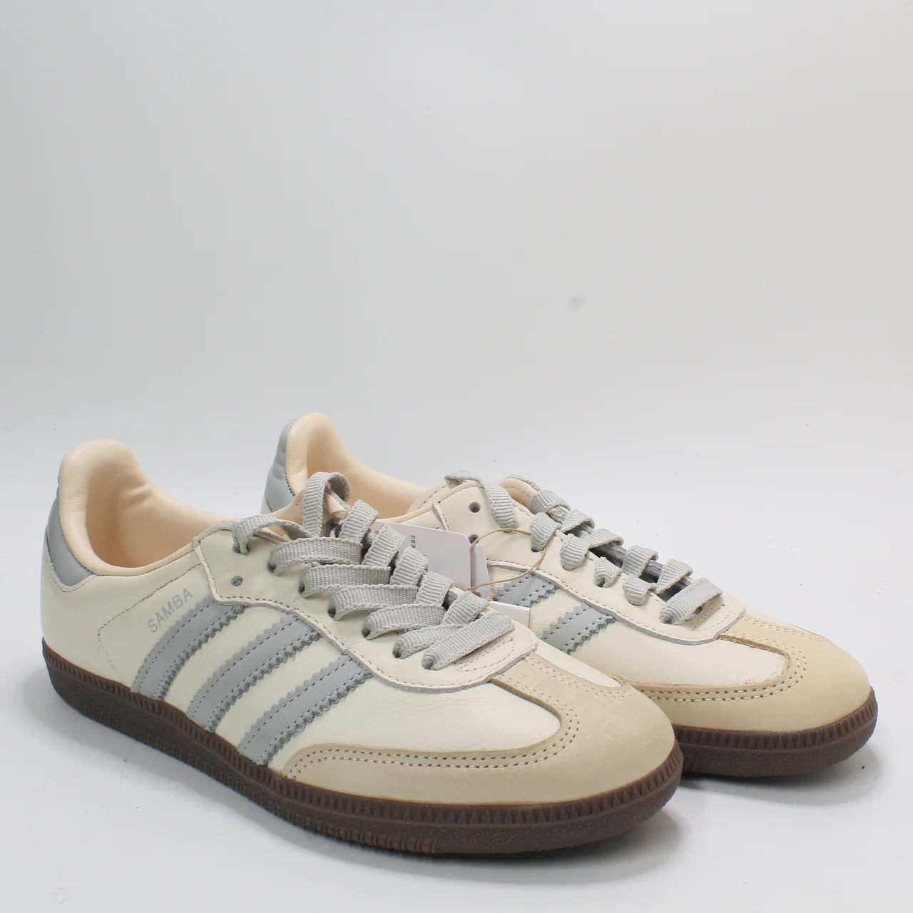 Mens Adidas Samba Og Trainers Cream White Wonder Silver Sand Strata Uk Size 4 - Image 4
