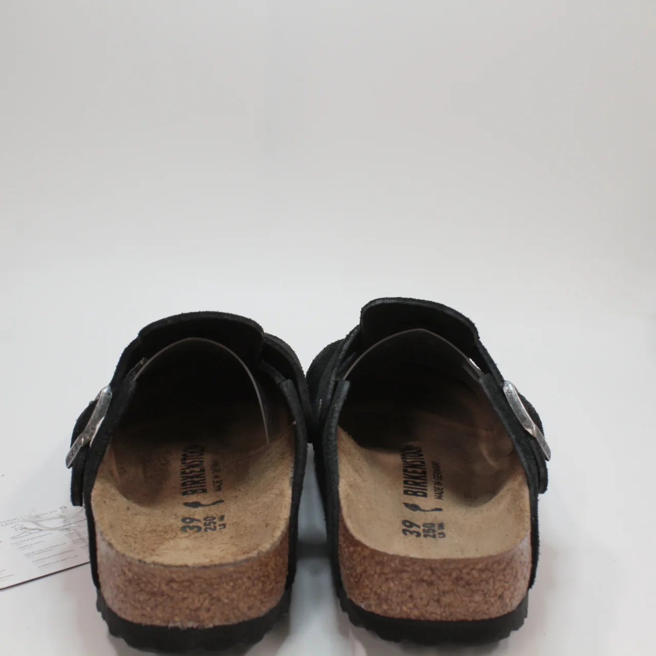 Womens Birkenstock Boston Clogs Black Suede Uk Size 6 - Image 3