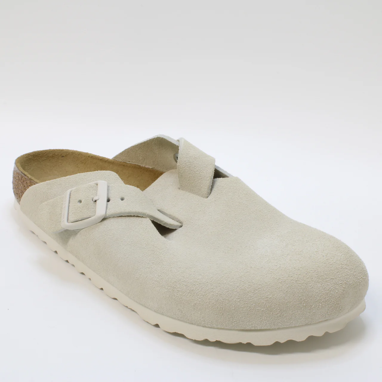 Womens Birkenstock Boston Clogs Antique White Suede Uk Size 6 - Image 4