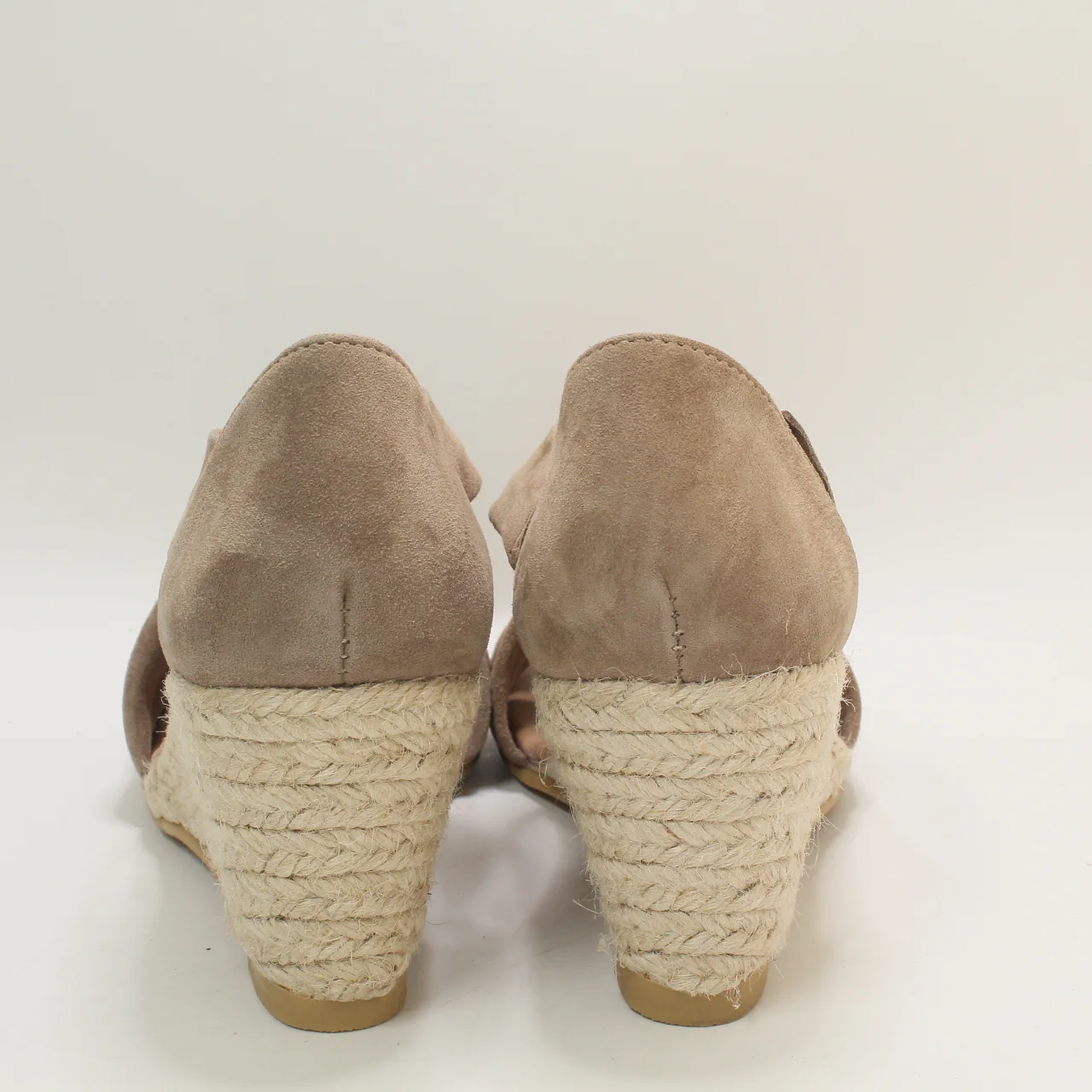 Womens Office Maiden Cross Strap Espadrille Wedge Taupe Suede Uk Size 6 - Image 3