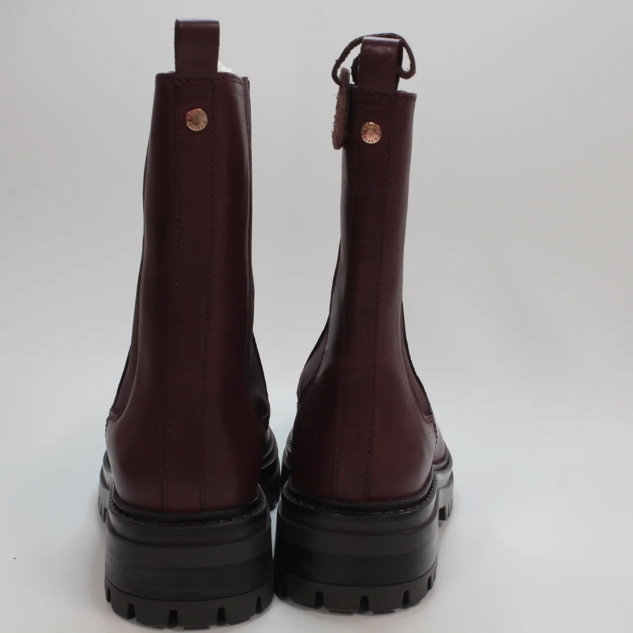Womens Office Adeline Square Toe Chelsea Boots Brown Leather Uk Size 6 - Image 3