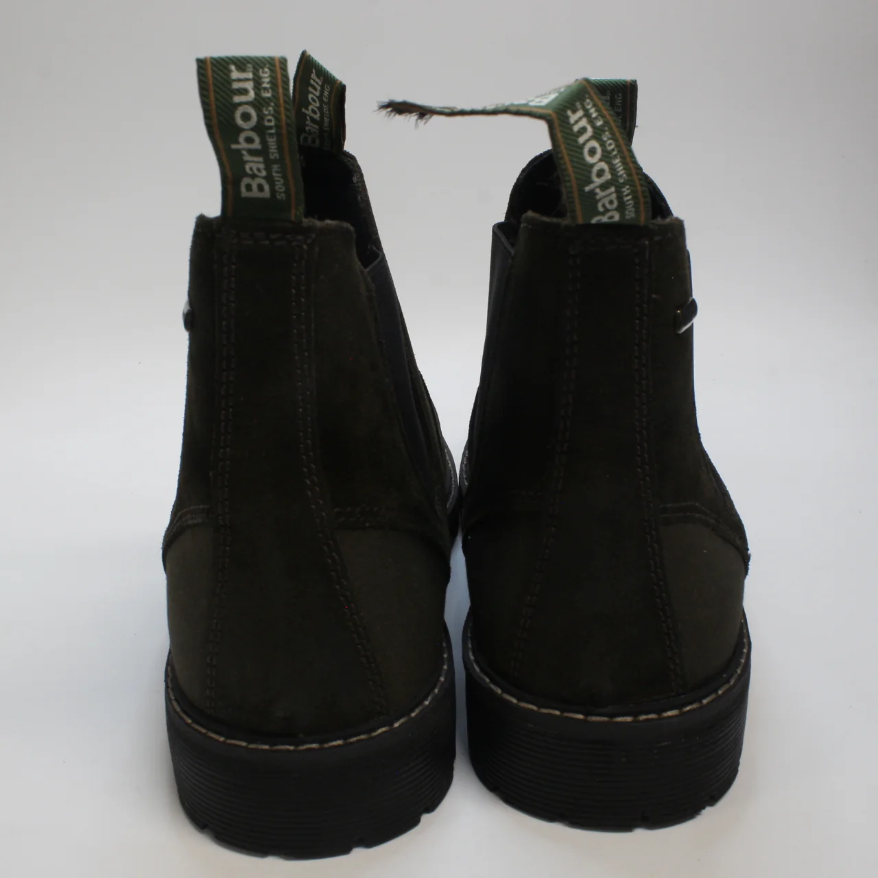 Mens Barbour Patton Chelsea Boots Oiled Brown Suede Uk Size 8 - Image 3
