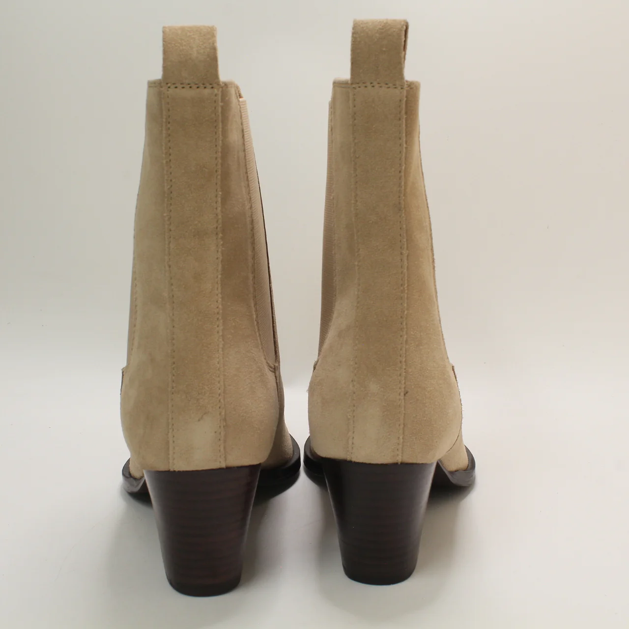 Womens Office Aries Western Chelsea Ankle Boots Beige Suede Uk Size 6 - Image 3
