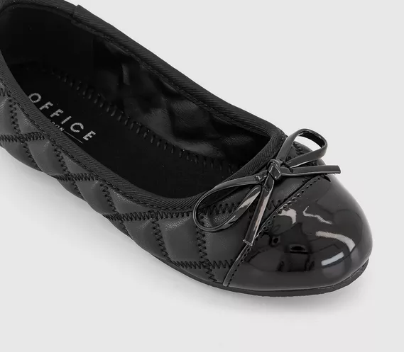 Kids OFFICE Garnet Quilted Ballerina Black - Image 4