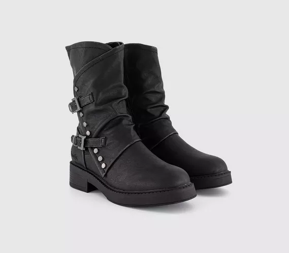 Womens Blowfish Malibu Venice Double Buckle Boot Black - Image 2