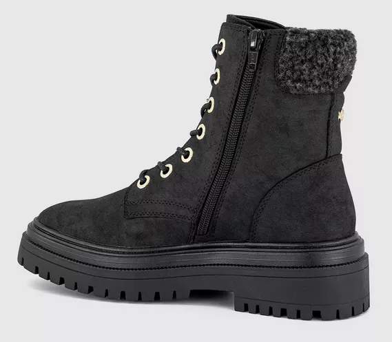 Womens EARTHADDICT Adar Borg Cuff Lace Up Ankle Boot Black - Image 3