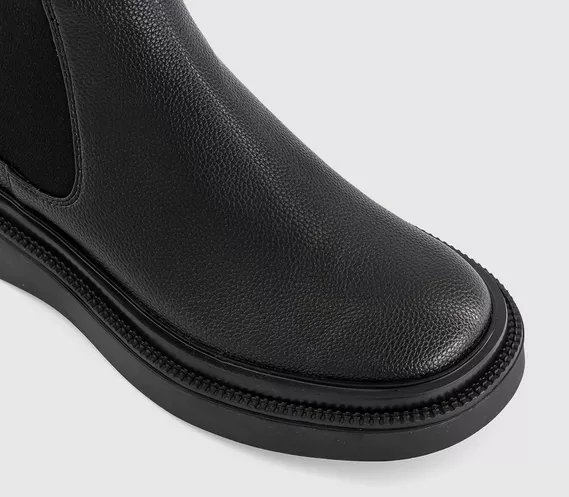 Womens OFFICE Artie Wedge Chelsea Ankle Boots Black - Image 4