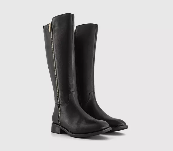 Womens OFFICE Kayla Zip Detail Knee High Boots Black - Image 2